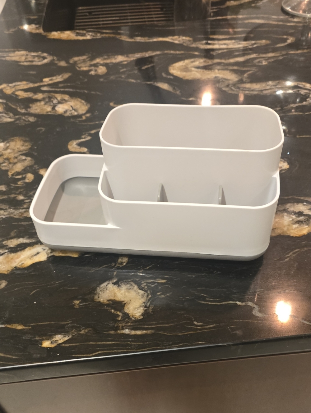 White Countertop Bathroom Organizer